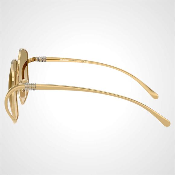 New MIU MIU Sunglasses Gold Metal Square Camomilla Gradient Lens - Picture 3 of 7